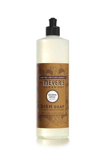 Mrs Meyer's Dish Soap - Cuts Grease, Biodegradable, Cruelty-Free, Acorn Spice - 16 Fl Oz