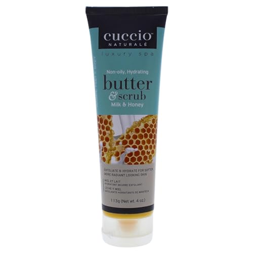 Cuccio Naturale Body Scrub - Exfoliates & Hydrates for Radiant Skin - Milk and Honey, 4 Oz