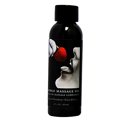 Earthly Body Massage Oil - Moisturizing Hemp Seed & Almond Blend, Strawberry Flavor - 2 fl. oz.