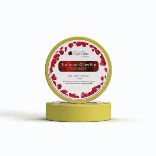 Red Rose Naturals Turmeric Soap Bar - Deep Cleansing for Dark Spots, Vegan & Sensitive Skin - 4oz