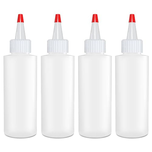 BRIGHTFROM Condiment Squeeze Bottles - Leak-Proof, BPA-Free, Versatile for Sauces & Crafts - 4 Pack