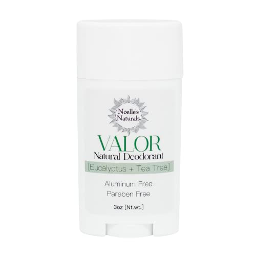 Valor All Natural Deodorant - Extra Strength, Aluminum & Paraben Free, Eucalyptus + Tea Tree