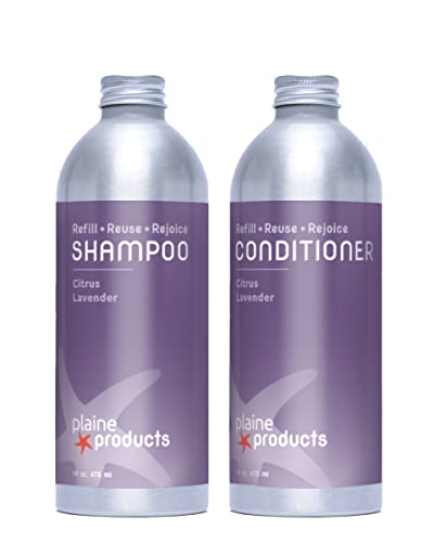 Natural Shampoo & Conditioner Set - Citrus Lavender, Vegan, Sulfate Free - 16oz Refill Bottles