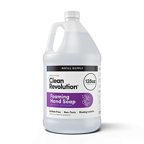 Clean Revolution Foaming Hand Soap Refill - Natural Lavender, Non-Toxic, 128 Fl Oz