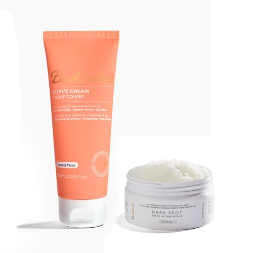Bushbalm Exfoliating Scrub & Tush Firming Cream - Dark Spot Treatment, Vegan, 236ml & 100ml