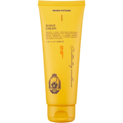 Seven Potions Lathering Shaving Cream - Smooth, Hydrating, Vegan Formula - 4.06 FL OZ
