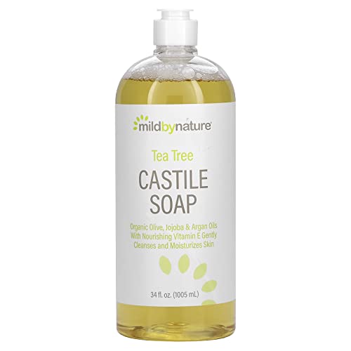 Mild by Nature All-in-One Soap - Cleans & Moisturizes with Organic Oils, Tea Tree Scent - 34 fl oz