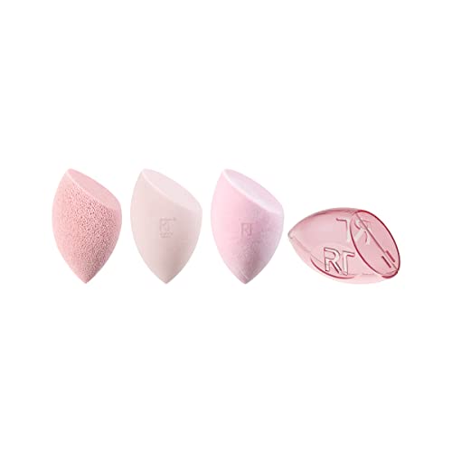 Real Techniques Beauty Sponge Set - Cleansing & Makeup Application, Cruelty-Free, 4-Piece Kit