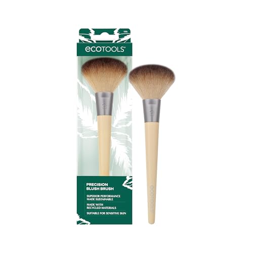 EcoTools Precision Blush Makeup Brush - Soft Synthetic Bristles, Vegan & Cruelty-Free - 1 Count