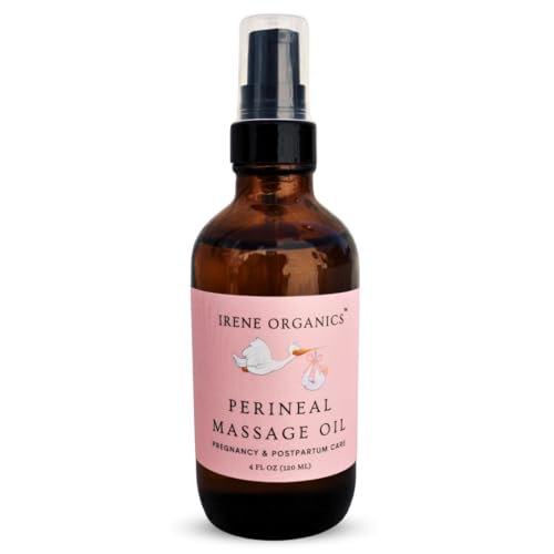Irene Organics Baby Massage Oil - Prevents Tearing, All Natural Ingredients - 4oz Spray