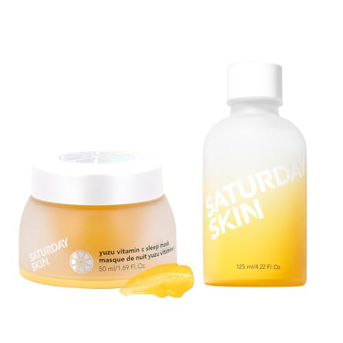 Saturday Skin Yuzu Vitamin C Overnight Face Mask & Toner - Brightening, Hydrating, 100% Vegan