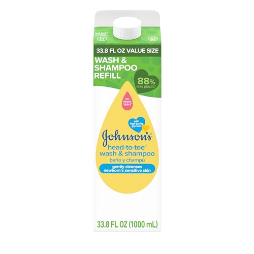 Johnson's Head-To-Toe Baby Wash & Shampoo - Tear-Free, Hypoallergenic, 33.8 fl. oz Refill