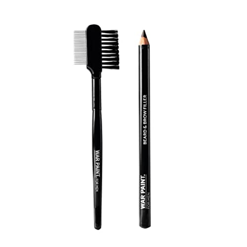 War Paint For Men Beard & Brow Filler Pencil - Fuller Facial Hair, Vegan & Cruelty-Free - Brown