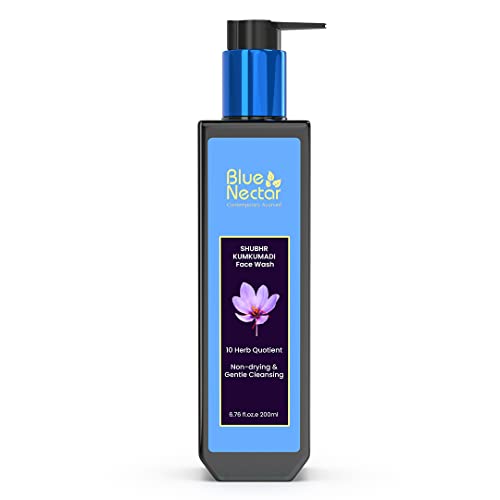 Blue Nectar Kumkumadi Face Cleanser - Brightening, Pimple Control, Ayurvedic Herbs - 6.76 Fl Oz