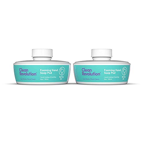 Clean Revolution Hand Soap - Non-Toxic, Luxurious Foam, Spring Air - 2 Refill Pods, 3oz Each