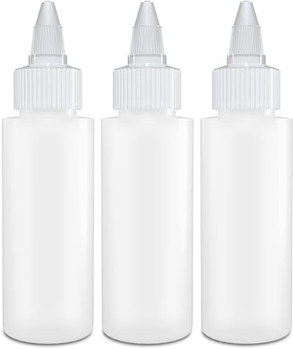 BRIGHTFROM Twist Top Applicator Bottles - Precise, Refillable & BPA-Free, 2oz Pack of 3