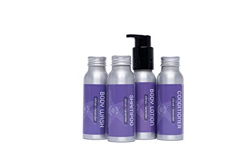 Travel Size Body Wash Set - Sulfate & Paraben Free, Refillable, Citrus Lavender - 2.5 oz Each