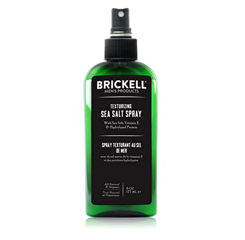 Brickell Men's Texturizing Sea Salt Spray - Lifts & Volumizes Hair, Organic Ingredients - 6oz