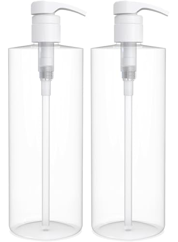 BRIGHTFROM Refillable Shampoo Pump Bottles - Leak Proof, BPA-Free, Durable, 32oz, 2 Pack