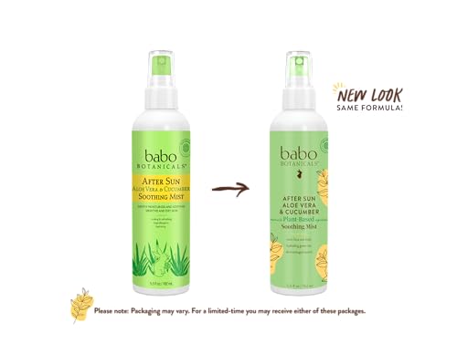 Babo Botanicals After Sun Soothing Mist - Hydrates & Cools Sensitive Skin, EWG Verified - 8oz