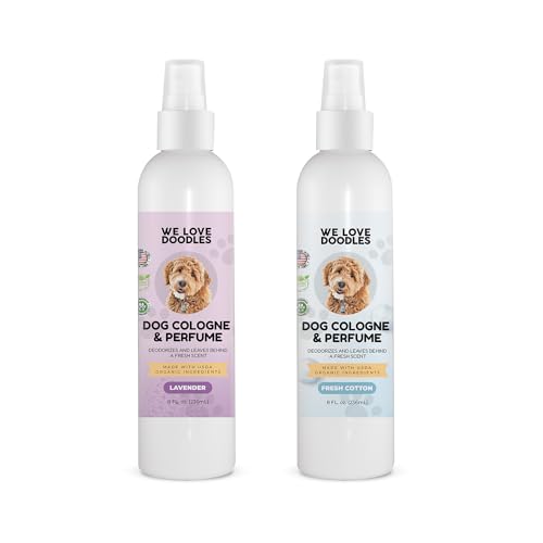 We Love Doodles Dog Cologne - Long Lasting Lavender & Fresh Cotton, Organic - 8oz Bundle