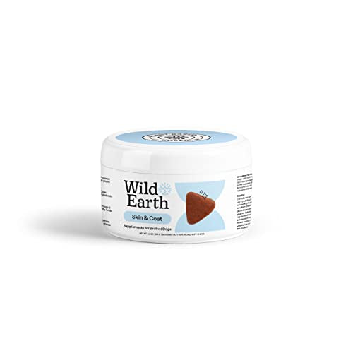 Wild Earth Dog Supplement - Skin & Coat Health, Omega 3 & 6, Allergy Relief, Vegan Soft Chews