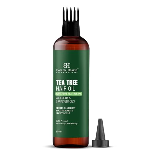Botanic Hearth Tea Tree Hair Oil - Soothes Itchy Scalp, Hydrates & Fights Dandruff - 6.7 fl oz