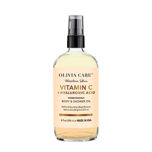Olivia Care Body Oil - Hydrating Moisturizer with Vitamins E & K, Coconut Honey Scent - 8oz
