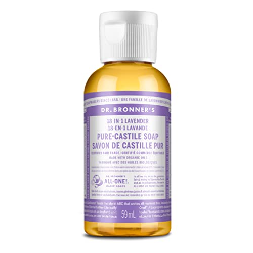 Dr. Bronner's Pure-Castile Soap - Organic Oils, Versatile 18-in-1 Uses, Lavender - 2oz