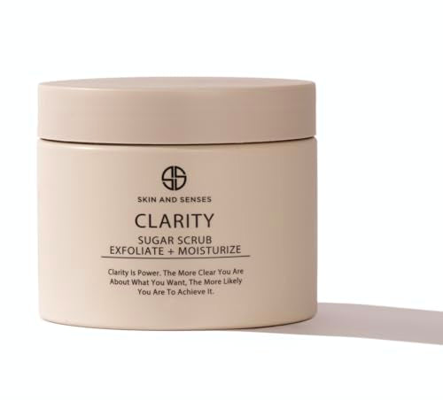 Clarity Exfoliating Sugar Body Scrub - Moisturizes & Smooths Skin, Vegan, Non-GMO - 8oz