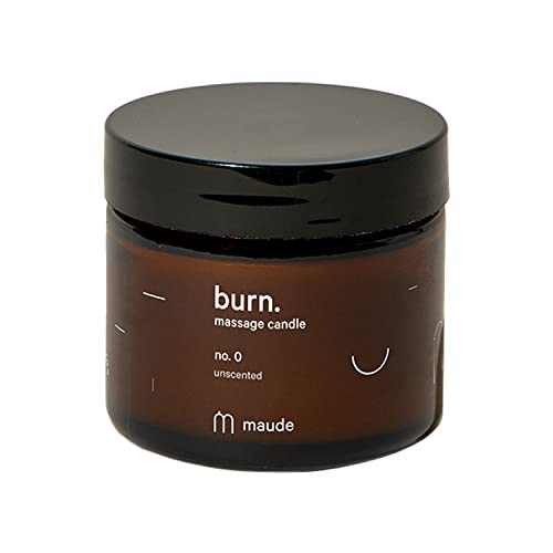 Maude Burn No. 0 Massage Oil Candle - Hydrating Jojoba & Soybean Oil, Paraben-Free - 2 oz