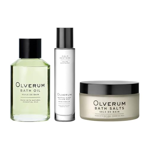 OLVERUM Bath & Body Bundle - Revitalizing Relaxation, Vegan & Cruelty-Free - Bath Oil, Pillow Mist