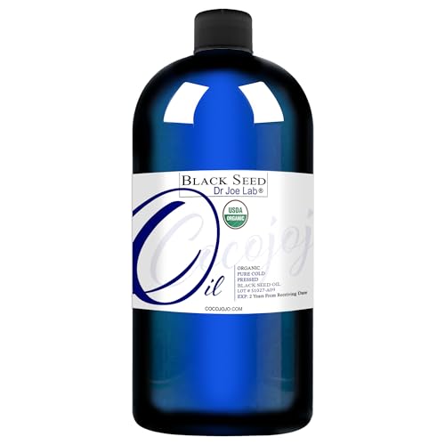 Dr Joe Lab Organic Black Seed Oil - Hydrating Hair & Skin Treatment, USDA Certified - 32 oz