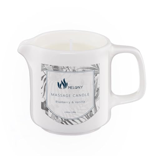 MELONY Massage Oil Candle - Nourishing Almond & Shea, Relaxing Aromatherapy - 2.82oz