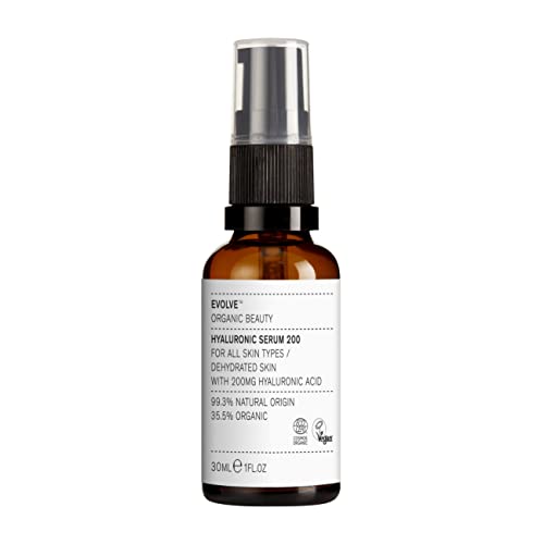 Evolve Organic Beauty Face Serum - Hydrating Hyaluronic Acid, Organic Pomegranate - 1 fl oz