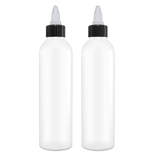 BRIGHTFROM Twist Top Applicator Bottles - Precise Dispensing, Reusable BPA-Free, 6oz, Pack of 2