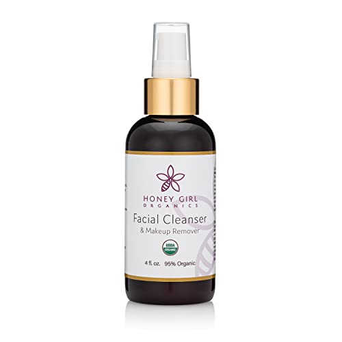 Honey Girl Organics Facial Cleanser - USDA Organic Makeup Remover, Balances Skin - 4oz