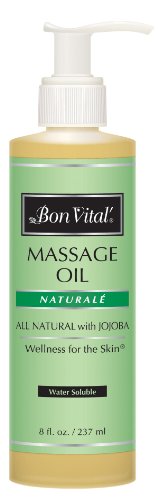 Bon Vital Naturale Massage Oil - Revives Dry Skin, Nourishing Natural Ingredients - 8 Oz