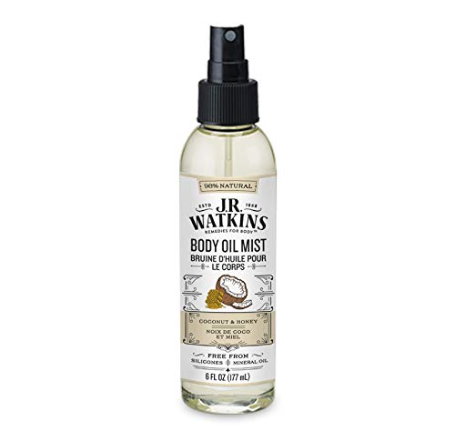 JR Watkins Body Oil Mist - Moisturizes & Nourishes, Natural Coconut Milk & Honey - 6 fl oz