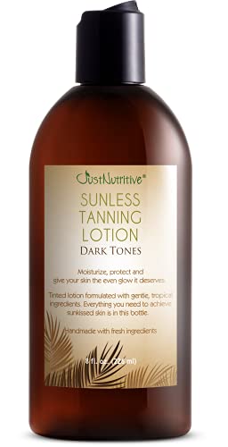 Just Nutritive Self Tanner - Dark Bronze Finish, Moisturizing Ingredients - 8oz