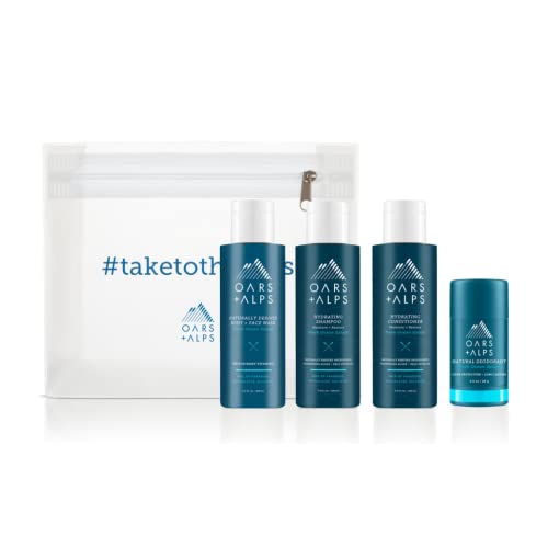 Oars + Alps Men's Grooming Set - Travel Essentials, Fresh Ocean Splash Scent - 5 TSA-Friendly Items