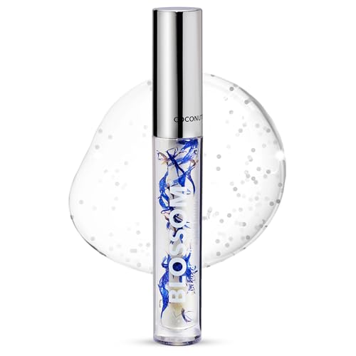 Blossom Lip Oil - Moisturizing Shine with Real Flowers, Olive & Grape Seed Oil - Coconut, 3g