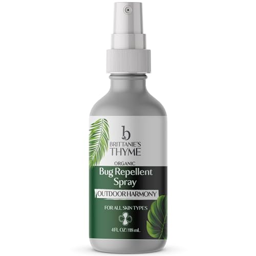 Brittanie's Thyme Bug Repellent Spray - DEET-Free, Skin Conditioning, Safe for Kids & Pets - 4oz
