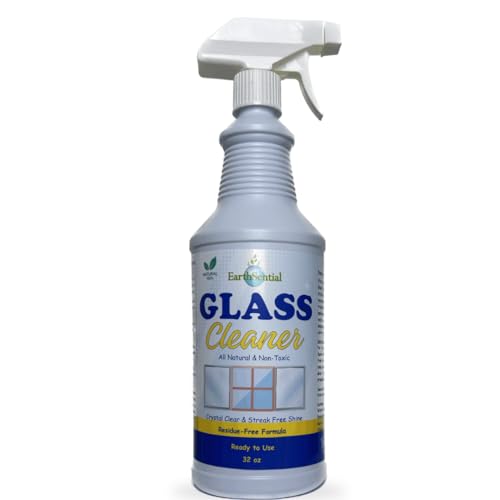 EarthSential Glass Cleaner Spray - Streak-Free, All-Natural Formula for Windows & More - 32oz