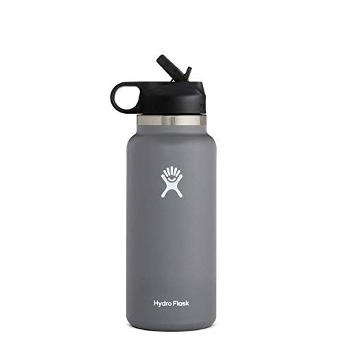 Hydro Flask Water Bottle - Leakproof Straw Lid, TempShield Insulation, 32 oz - Stone Color