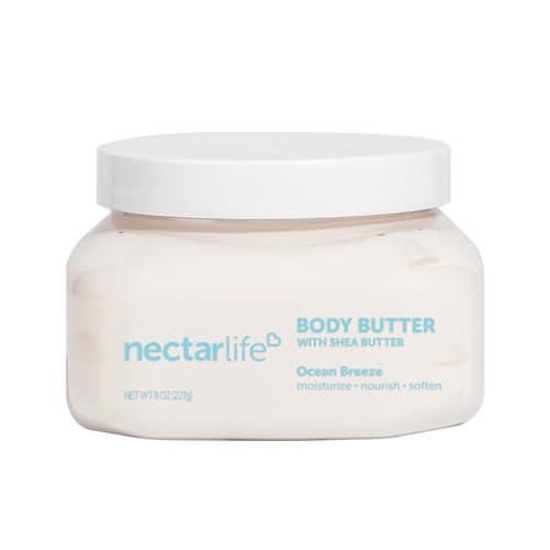 Nectar Life Shea Body Butter - Ultimate Hydration with Avocado & Apricot Oil - 8oz Ocean Breeze