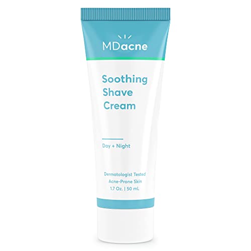 MDacne Shaving Cream for Acne-Prone Skin - Soothing, Oil-Free, Vegan - 1.7 oz