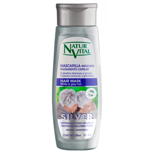 Natur Vital Hair Mask - Hydrates White/Gray Hair, Nourishing Aloe Vera & Blueberry - 300ml