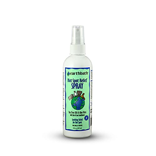 earthbath Hot Spot Relief Spray - Soothes Itchy Skin with Tea Tree Oil & Aloe Vera - 8 Oz