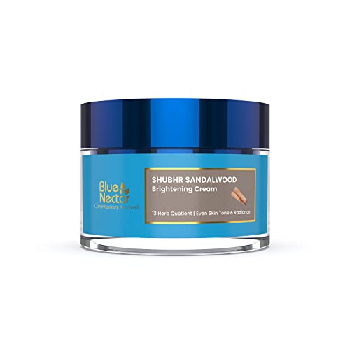 Blue Nectar Daily Moisturizer - Radiance Cream with Turmeric & Sandalwood for Glowing Skin - 1.7 oz